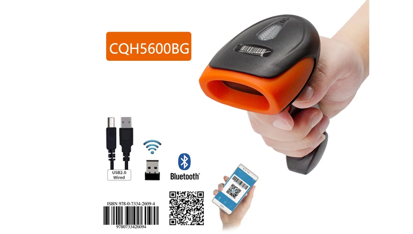 Cqh5600bg Wireless 1d 2d Barcode Reader Handheld 2.4g Bt Wired 3in1
