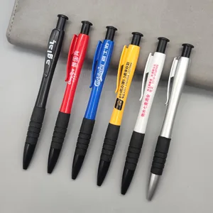 High Quality Plastic Ball Pen With Custom Logo Office Supplies Cheap Promotion Click Plastic Ballpoint Pen with Rubber Grip