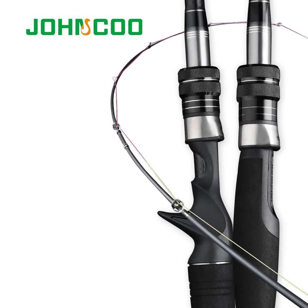 JOHNCOO ハンティングブラックカーボンフィッシングロッド 2.7m 3.0m