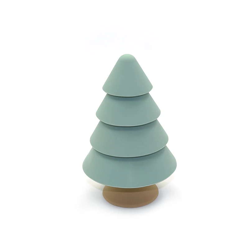Серия рождественской елки детские мягкие строительные блоки силиконовый блок Прорезыватель цветные строительные блоки 3D Складная башня стек Наука для