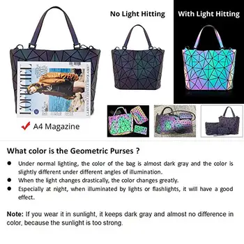 LOVEVOOK Geometric Luminous Purses and Handbags for Women Holographic  Reflective Crossbody Bag Wallet