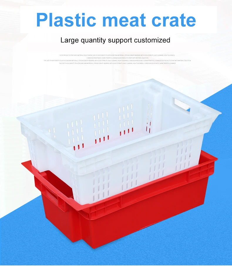 Ventilated Nest&stack Plastic Fish Totes Fish Boxes Meat Crate Buy