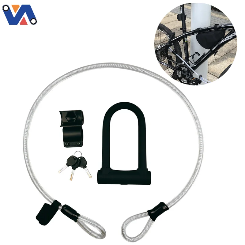 Heavy-Duty Bicycle U-Lock with Cable for MTB & Road Bikes - Anti-Theft Cycling Accessories | EU Warehouse Wholesale