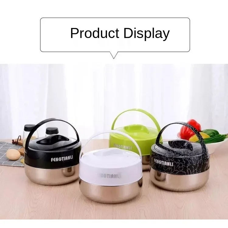 4 PCS Set Insulated Hot Pot ABS Plastic Shell Food Warmer 2L 4L 6L