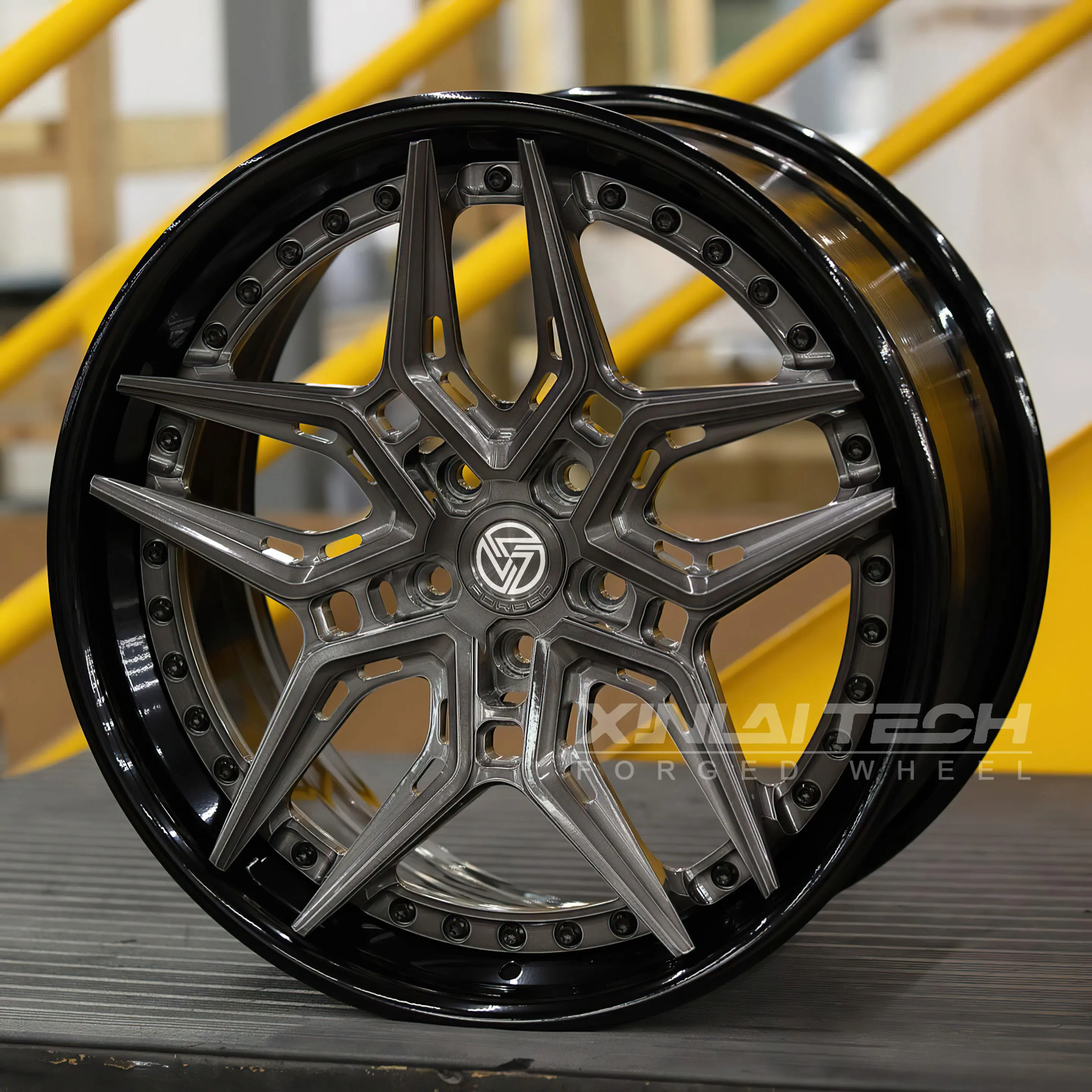 XL Grey Finished 2 Piece Forged Wheels 5x112 5x114.3 5x120 for BMW M3 M4 M5 Mercedes Benz C63 E63 Audi RS5 RS7 Wheels Rims - Image 1
