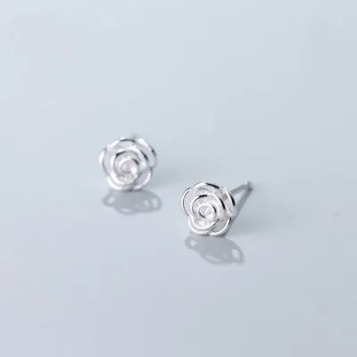 HOVANCI Simple Flower S925 Silver Earring New Design Hollow Rose Sterling Stud Earring for Women for Parties and Gifts