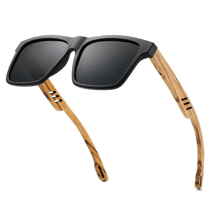 Мужские поляризационные солнцезащитные очки с бамбуковым покрытием, повседневные поляризационные солнцезащитные очки квадратной формы в стиле ретро, 2021