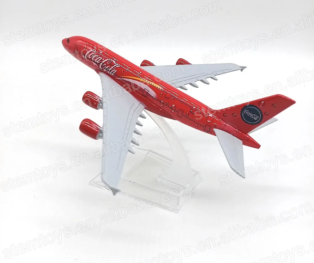16CM A380 Airplane Model 1:400 Diecast Cocacola - Collectible