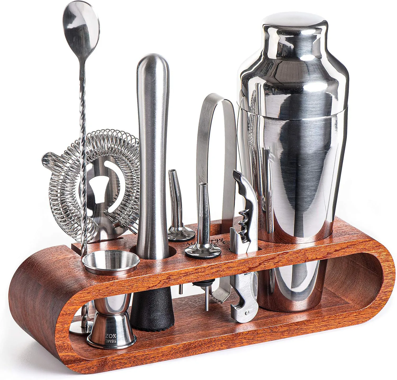 10-Piece Reusable Stainless Steel Cocktail Shaker Set with Customized Colors and Various Sizes Bartender Kit