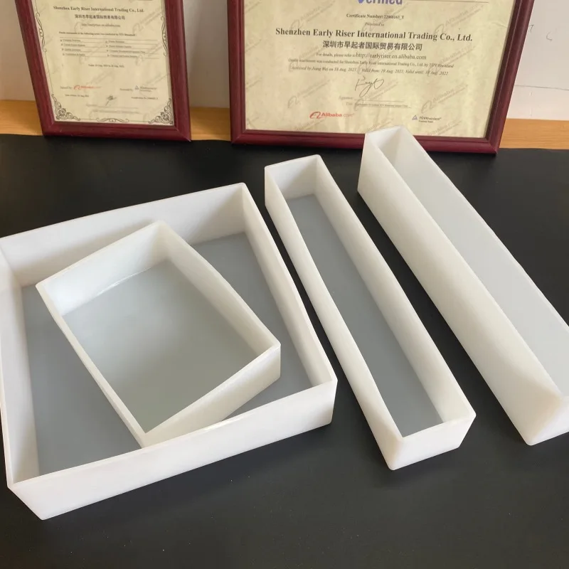 Early Riser Multi Size Silicone Soap Mold With Wooden Box Rectangle Wood Soap Mould With Silicone Inner Liner High Quality