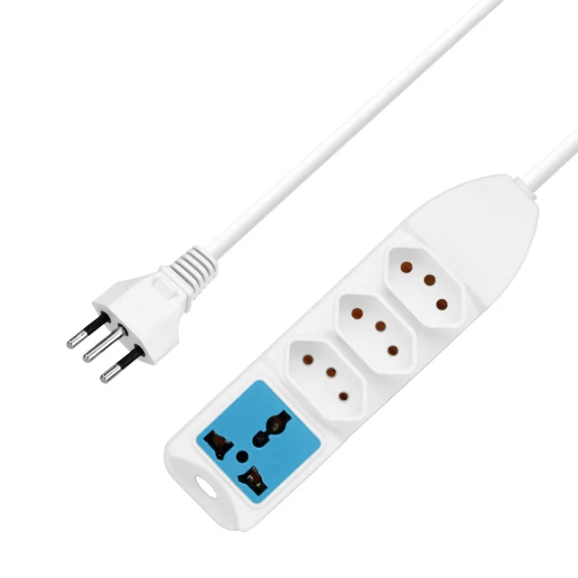OEM High Quality Brazil Power Strip 3 Ways Extension Wire Socket With 1 Universal Socket Wholesale