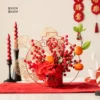 Soporte redondo de la suerte rojo hortensia naranja