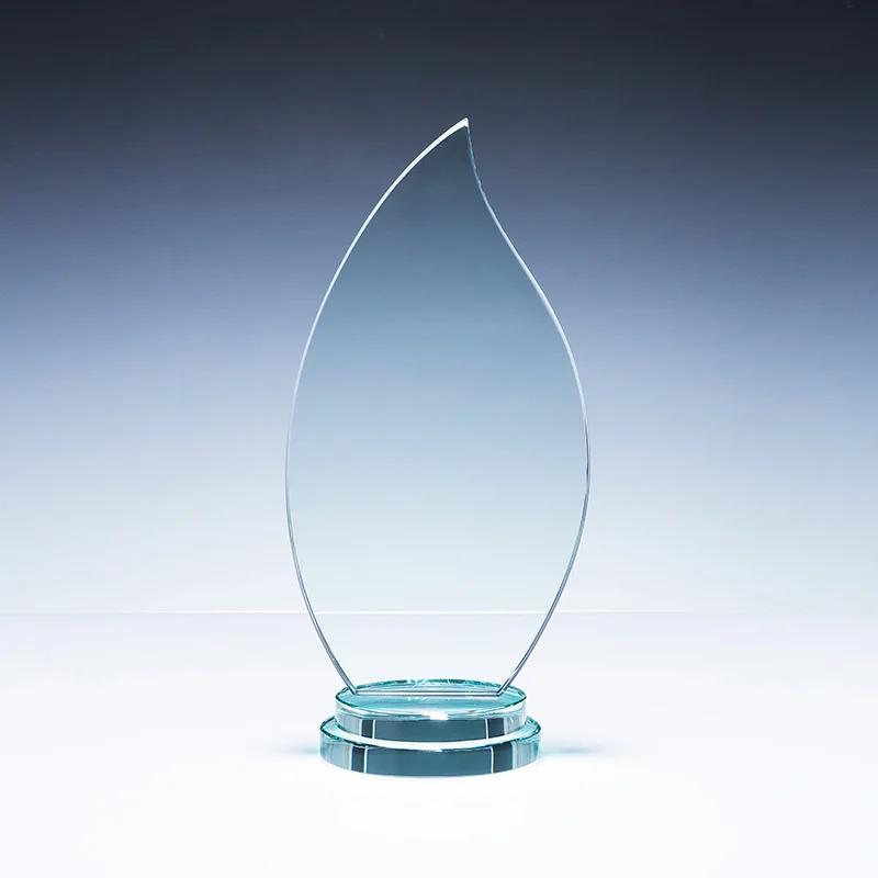 2023 Commercial decoration custom blank crystal trophy Glass trophy