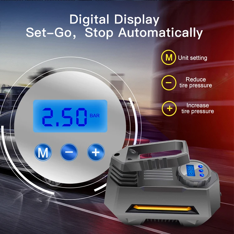 Car Air Pump 12v Electric Car Tire Inflator Pump Handheld Highpower