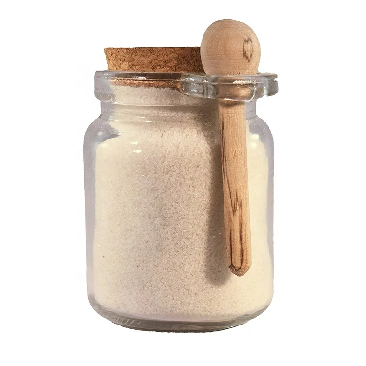 Round Glass Jar with Cork & Spoon