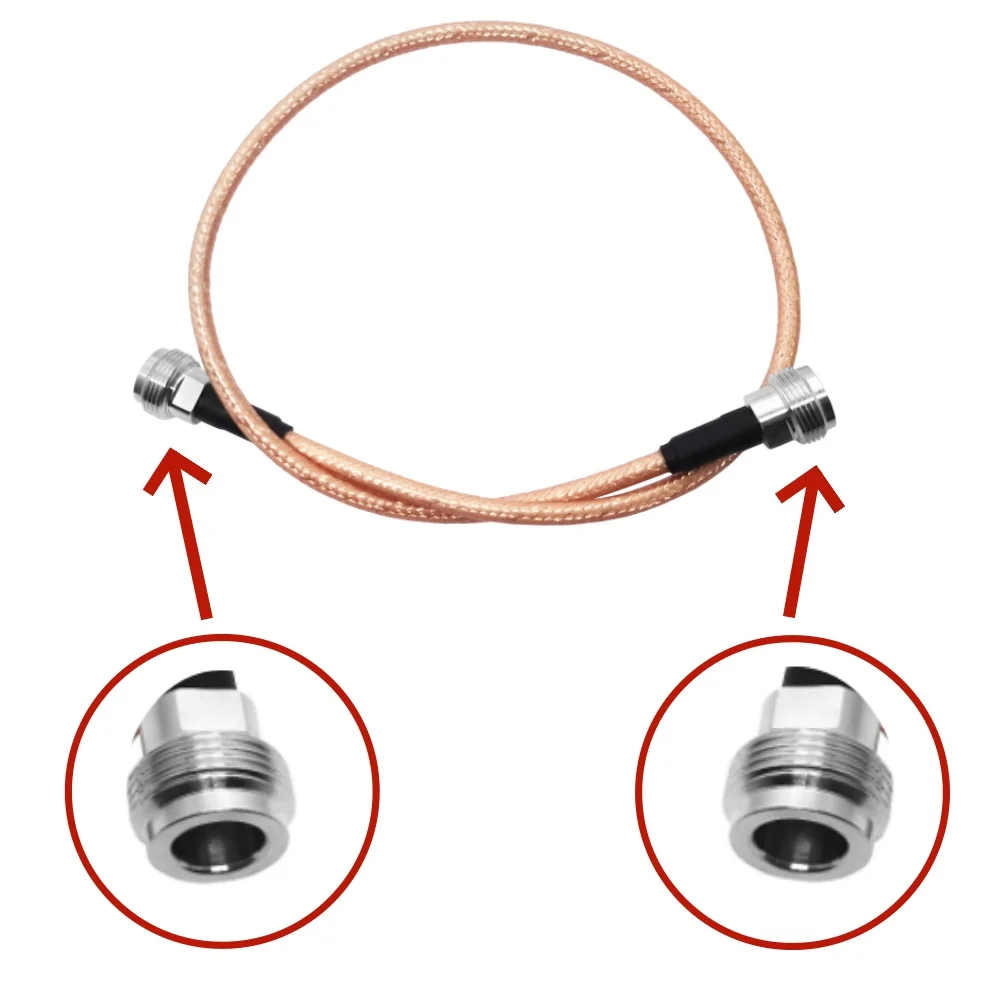 1M RF 50ohm Performance N Female to N Female Straight for RG142 Coaxial Cable Low Loss Communication Cables