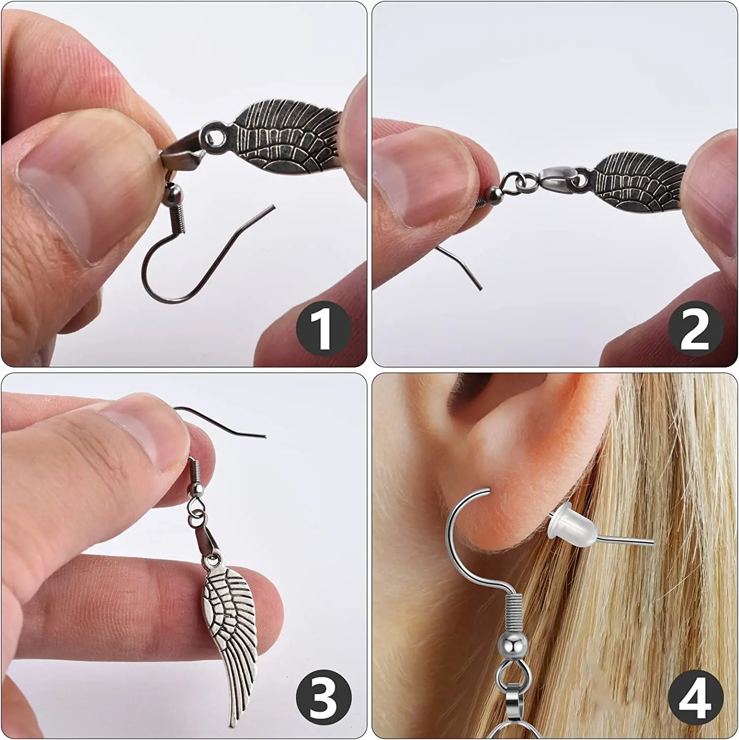 Stainless Steel Earring Hooks With Pinch Bails Clasp For Diy Earring