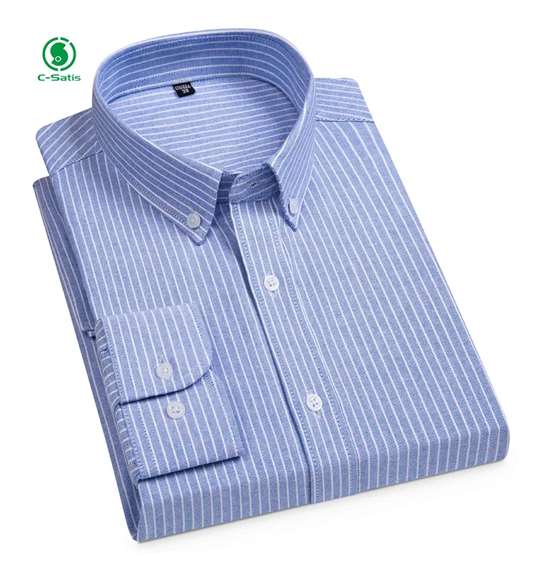 Casual Men's Shirt 100 Cotton Breathable Long Sleeve Shirts For Men