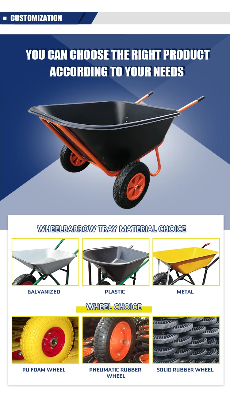 Garden Building Concrete Transport Cart Heavy Duty Metal Tray