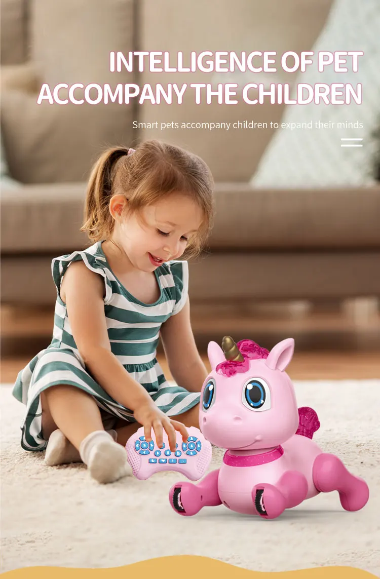 New Arrivals Pink Horse Smart Rc Robot Toys Kids Interactive