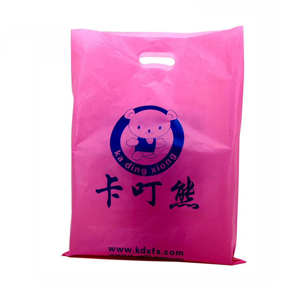 Wholesale wholesale punch hole bags handle ldpe die cut large plastic bags  with own logo From m.