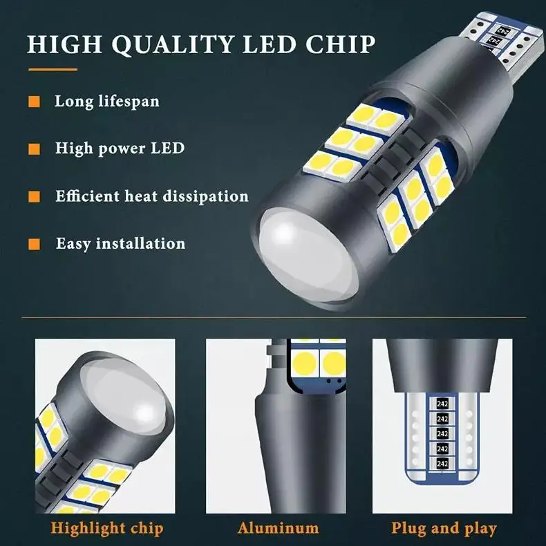 Universal New Bright Auto Led Bulb Car Bulb 27smd 3030 For Car 12v White Brake 560lms Led Canbus