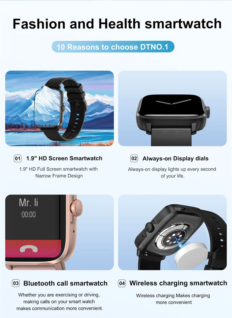 Low Price DT102 Smart Watch with Wireless Charger 1.9 Inch IPS Display IP68 Waterproof Heart Rate Blood Pressure Blood Oxygen NFC Calling Function (2).jpg