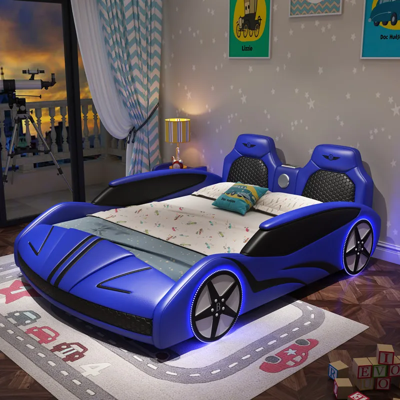 Прекрасная детская мебель для спальни детские кожаные автомобильные кровати для детей