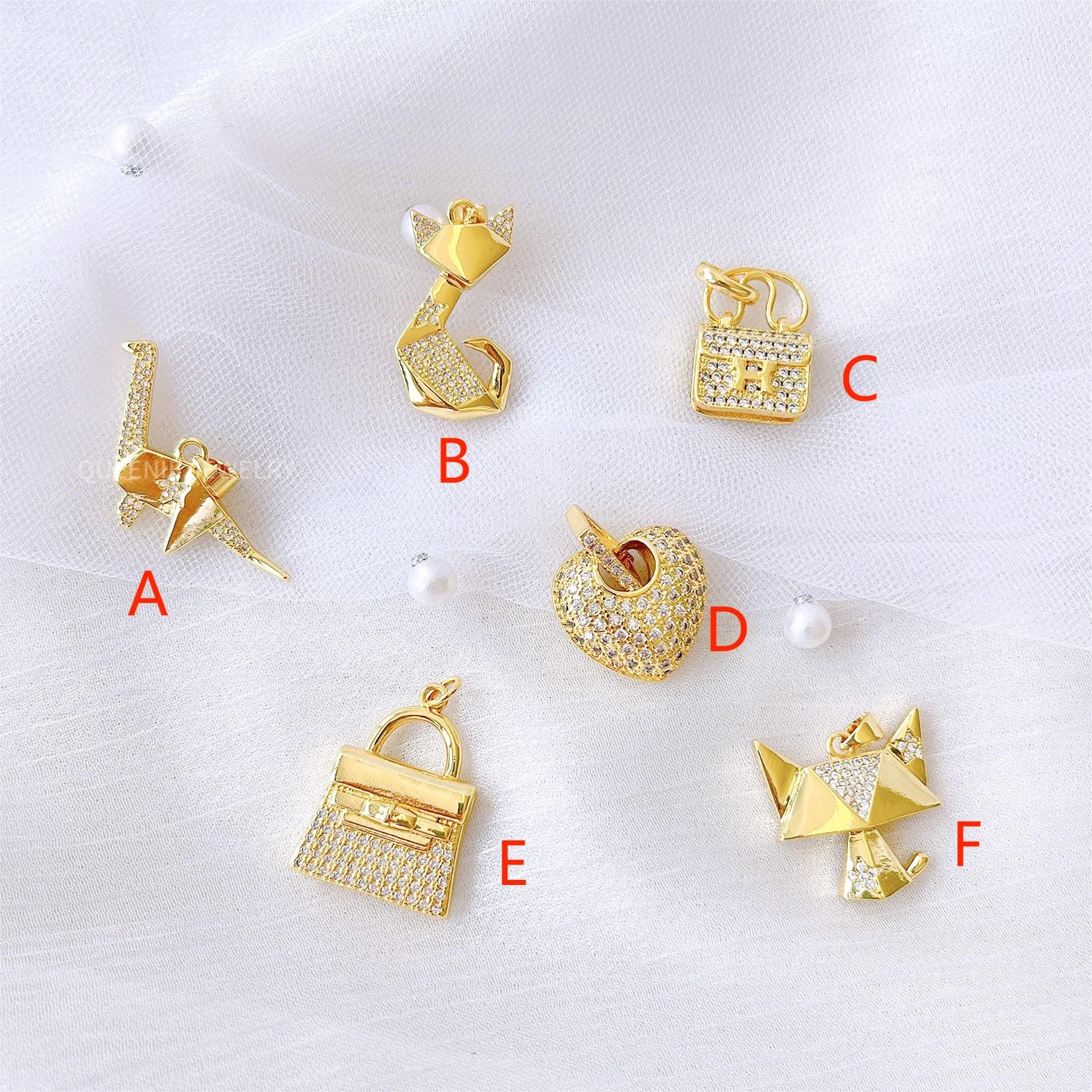 Friendship Charm Boy And Girl Shaped Charm 18k Gold Plating Cz Pave And