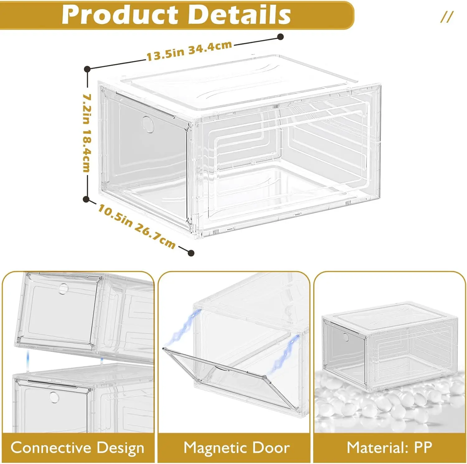 Wholesale Transparent Plastic Sneaker Stackable Shoe Storage Boxes Drop ...