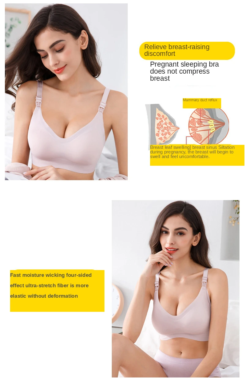 Reggiseno Pompaggio Latte Reggiseno Allattamento Yuanu Mani Libere - Cotone Morbido Per Tiralatte Reggiseno Tiralatte Cotone Morbido