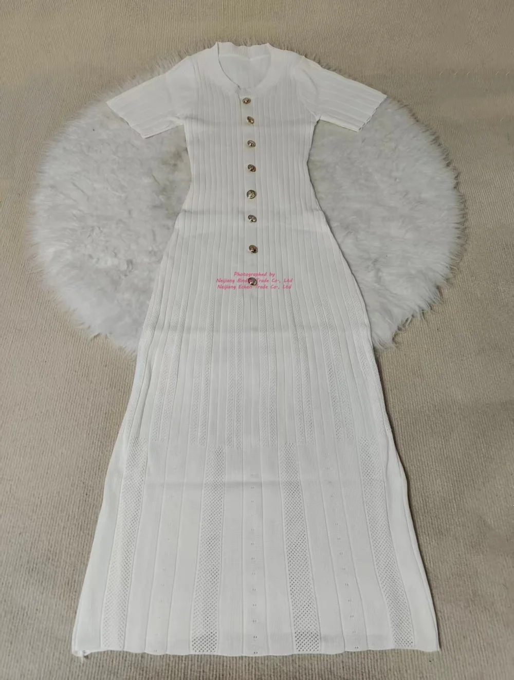 Women's Hot Ribbed Knit Maxi Dress Short Sleeve Pearl Button Decor Long  Dress Elegant Party Evening Dress| Alibaba.com