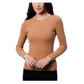 Autumn and Winter New Round Neck Long Sleeve Clothing Casual Solid Color Bottom Top Cotton Comfortable and Warm Underwear