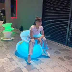 Modern RGB Color Changing LED Cloud Sofa Chair Portable Garden Decorative Light for Outdoor Parks Courtyards