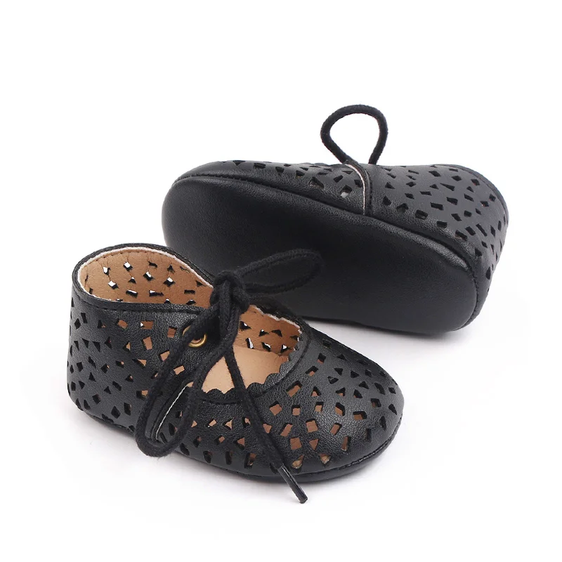 Hollow Breathable Design Summer New Girls Leather Shoes details
