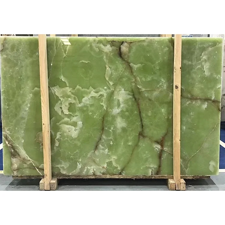 Wall Cladding Stone Translucent Jade Green Onyx Marble Slabs Decoration for Bathroom Wall