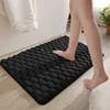 High-density cotton bathroom mat - black with grain
