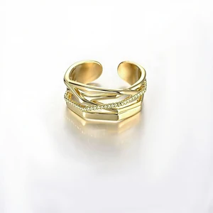Muxcor Gold Plated Alloy Geometric Irregular Open Ring Niche Affordable Luxury European and American Style Custom Ring