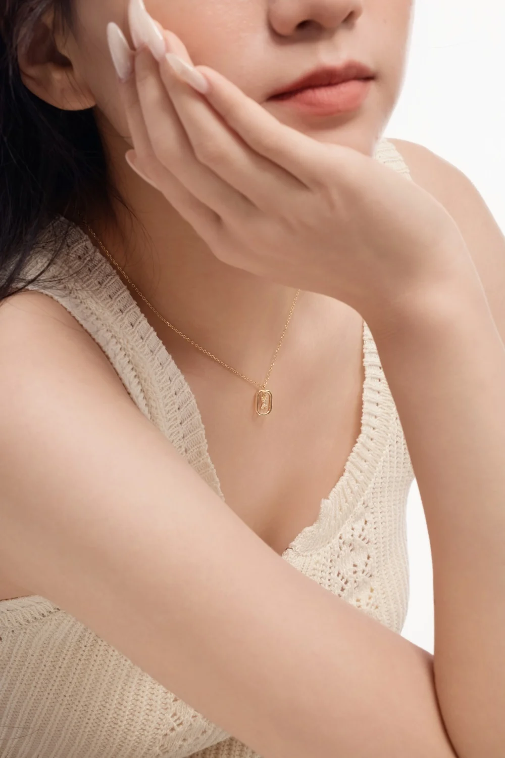 KAKODIY Rhodium 14K Gold Plated Women's Initial Necklace 5A Cubic Zirconia Letter Exquisite Necklace Letter Pendant Jewelry detail 2