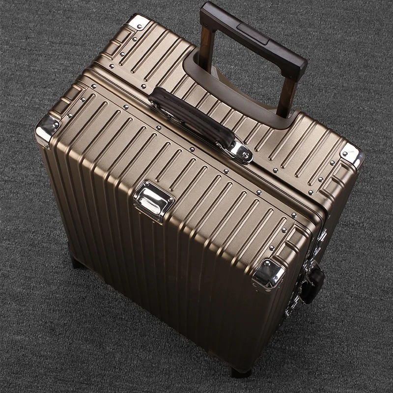 All Aluminum 24 Inch Spinner Wheels Waterproof Anti-Theft Trolley Case Luggage Bag International Customs Lock for Leisure