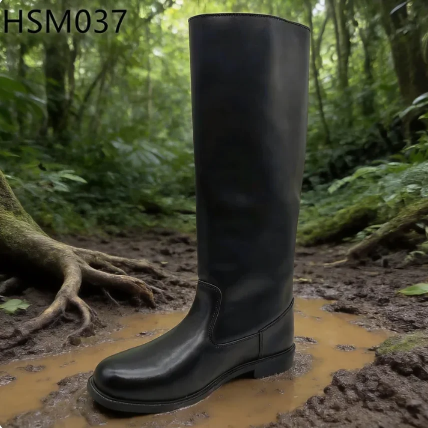 ZYF,Practical Training 14 Inch Height Increasing Ceremony Boots Gravel Path Durable Men Black Combat Boots for Expedition HSM037