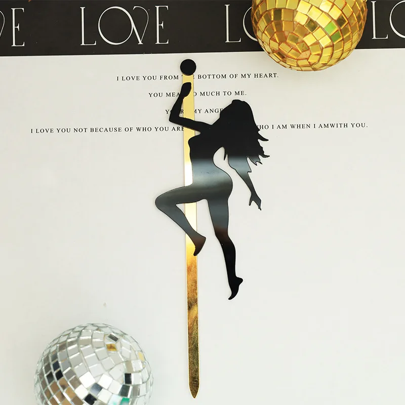 32 Decorazioni Per Cupcake A Tema Pole Dance - Glitter Nere, Stecchini In Carta Per Torte E Dolci - Ideali Per Addio Al Nubilato E Feste Divertenti