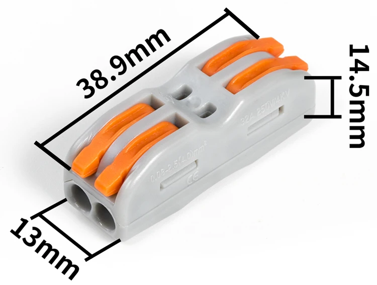 Spliceable Wire Connector SPL-2 Lever Connector 222 Universal Compact Wire Push-in Quick Terminal Block