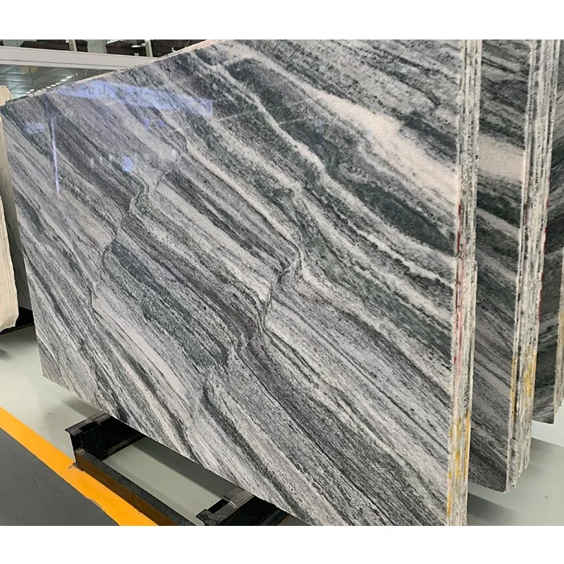 Natural Green White Black Veins Marble Slab for Interior Wall Decoration Luxury Green Marble Countertop