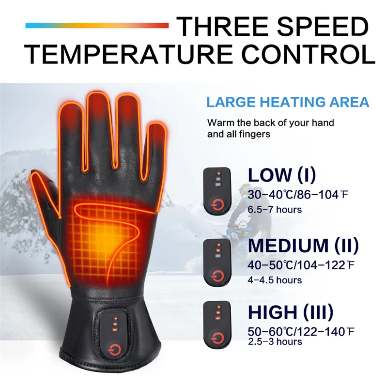 Touch Screen Genuine Liners Thermal Customized Logo Golf Driving Gloves Leather Electric USB Heated Gloves