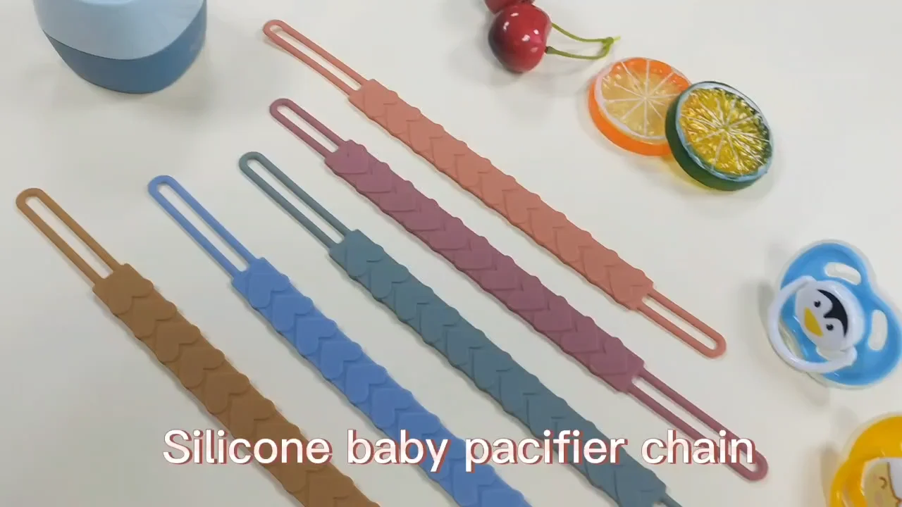 Custom Food Grade Silicone Baby Products Teething Macrame Dummy Clips