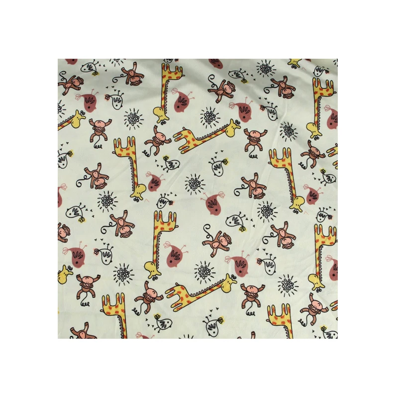 Excellent quality children blanket pattern giraffe imitation super soft printing short plush fabric