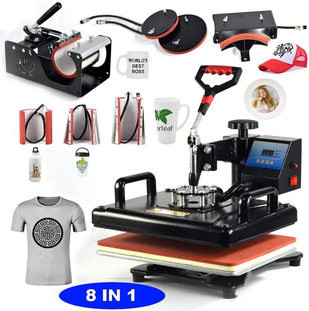 Ruida Single LCD Single Display Heat Press Machine 8 in 1  Combo Heat Press Machine 8 in 1 Sublimation Printing