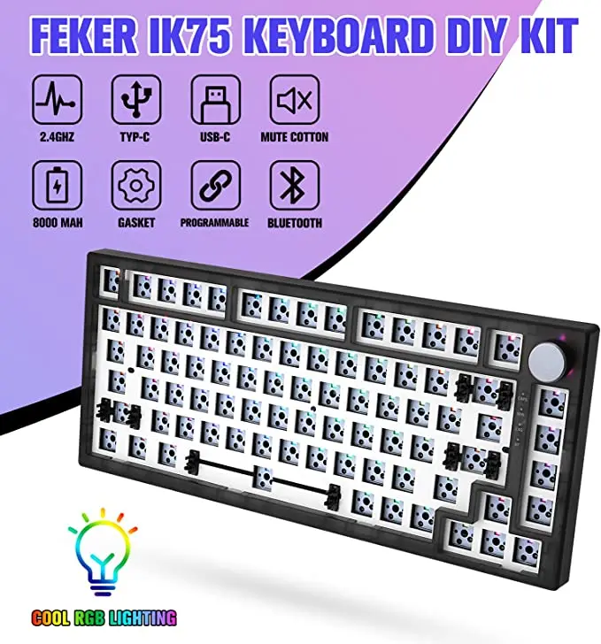 Feker IK75 V5 Mechanical Keyboard Kit - Programmable & Wireless