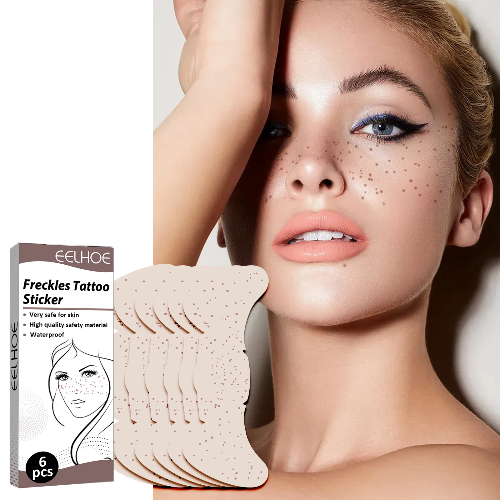 Eelhoe Custom Waterproof Freckles Temporary Tattoo Face Stickers Natural Looking Tattoos Freckle Patch K1
